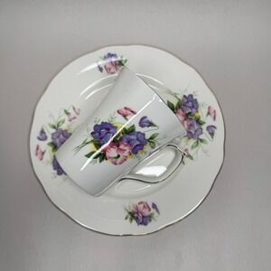Duchess Fine Bone China Mug and Plate Set Floral Sweet Pea Made in‎ England
